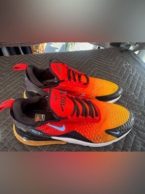 Nike Air Max 270 Red to Orange Gradient Running Shoes